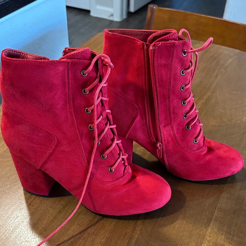 Stylish Red Ankle Boots